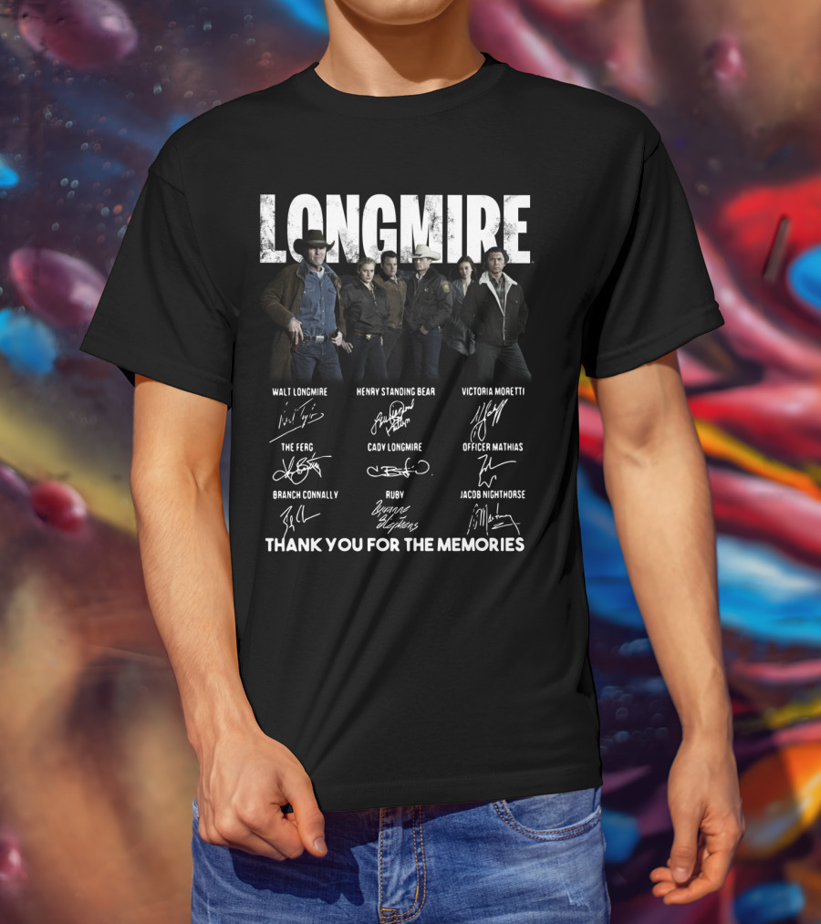Longmire Characters Signatures Thank You For The Memories T-Shirt