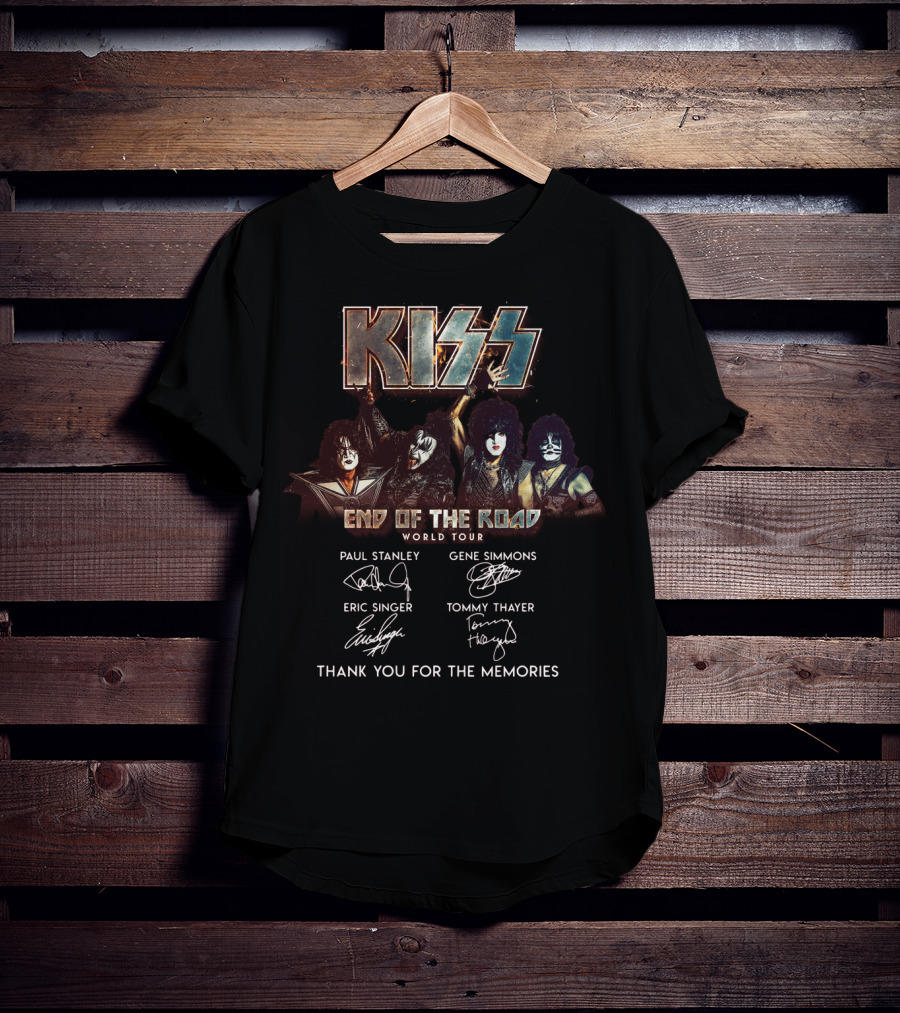 Kiss End Of The Road World Tour Thank You For The Memories Paul Stanley Gene Simmons Eric Singer Tommy Thayer T-Shirt