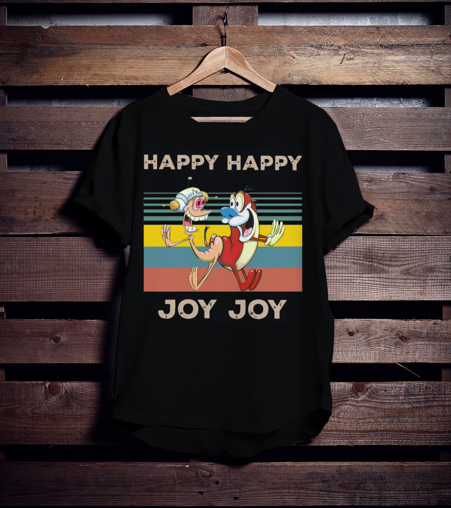 Ren And Stimpy Happy Happy Joy Joy Mighty Fine Stripede T-Shirt