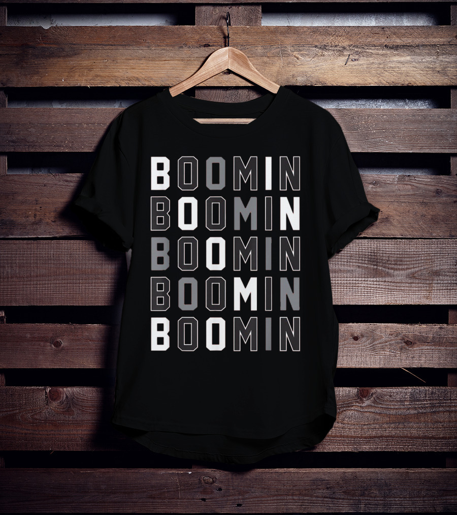 Boomin AB Black Silver Football Graphic Repetition T-Shirt