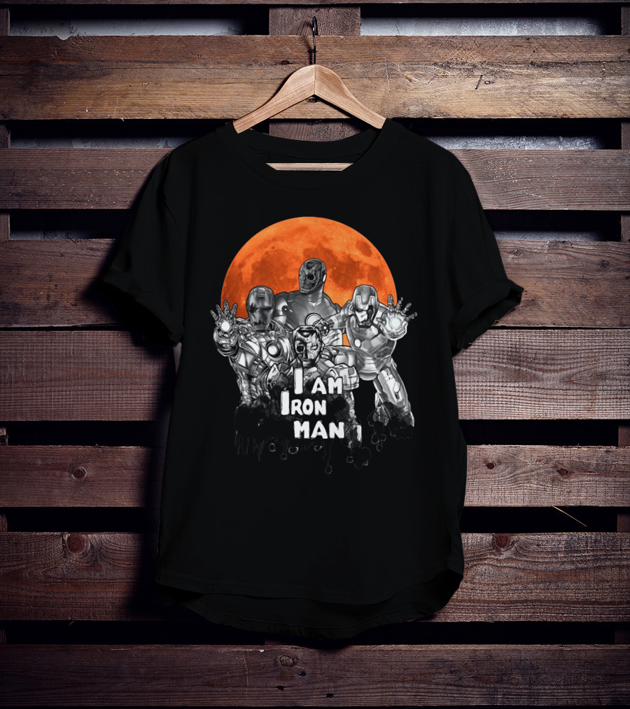 Iron Man Zombie Halloween I Am Iron Man Moon T-Shirt