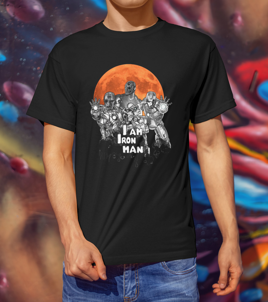 Iron Man Zombie Halloween I Am Iron Man Moon T-Shirt