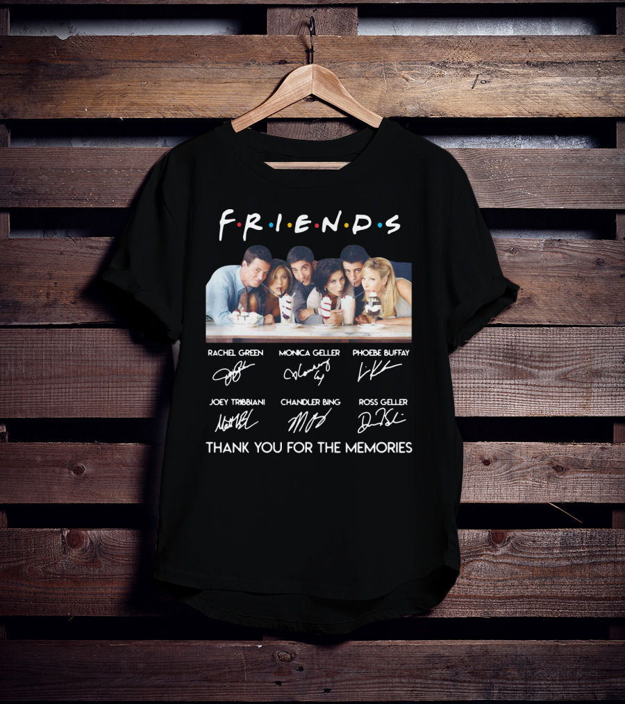 F.r.i.e.n.d.s Characters Signatures Thank You For The Memories T-Shirt
