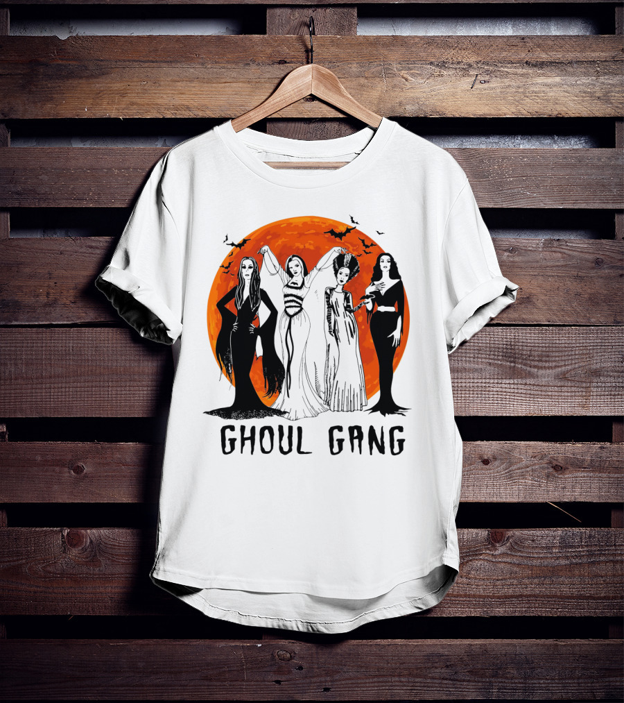 Halloween Ghoul Gang Moonlit Witches And Vampires T-Shirt