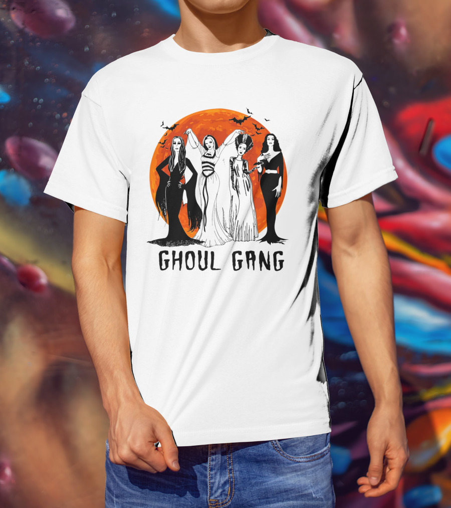 Halloween Ghoul Gang Moonlit Witches And Vampires T-Shirt