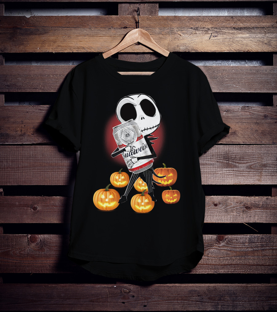 Jack Skellington Budweiser Halloween Pumpkins T-Shirt