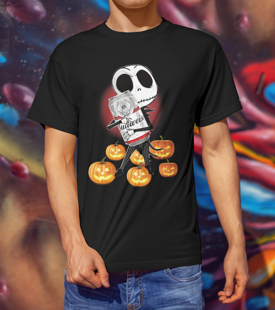 Jack Skellington Budweiser Halloween Pumpkins T-Shirt