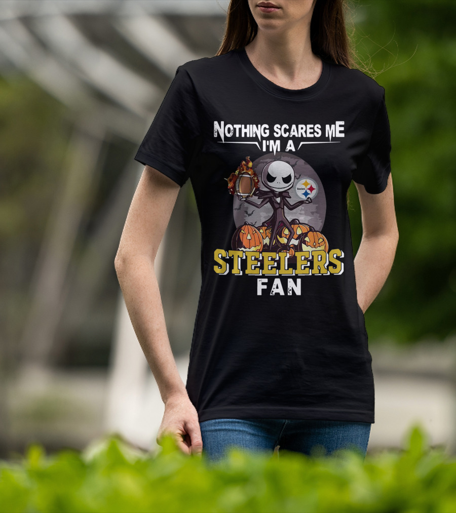 Jack Skellington Nothing Scares Me I'm A Steelers Fan T-Shirt