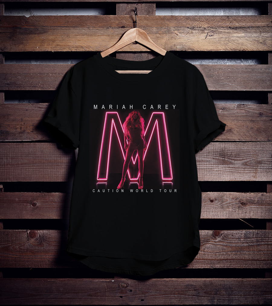 Mariah Carey Neon M Silhouette Caution World Tour T-Shirt