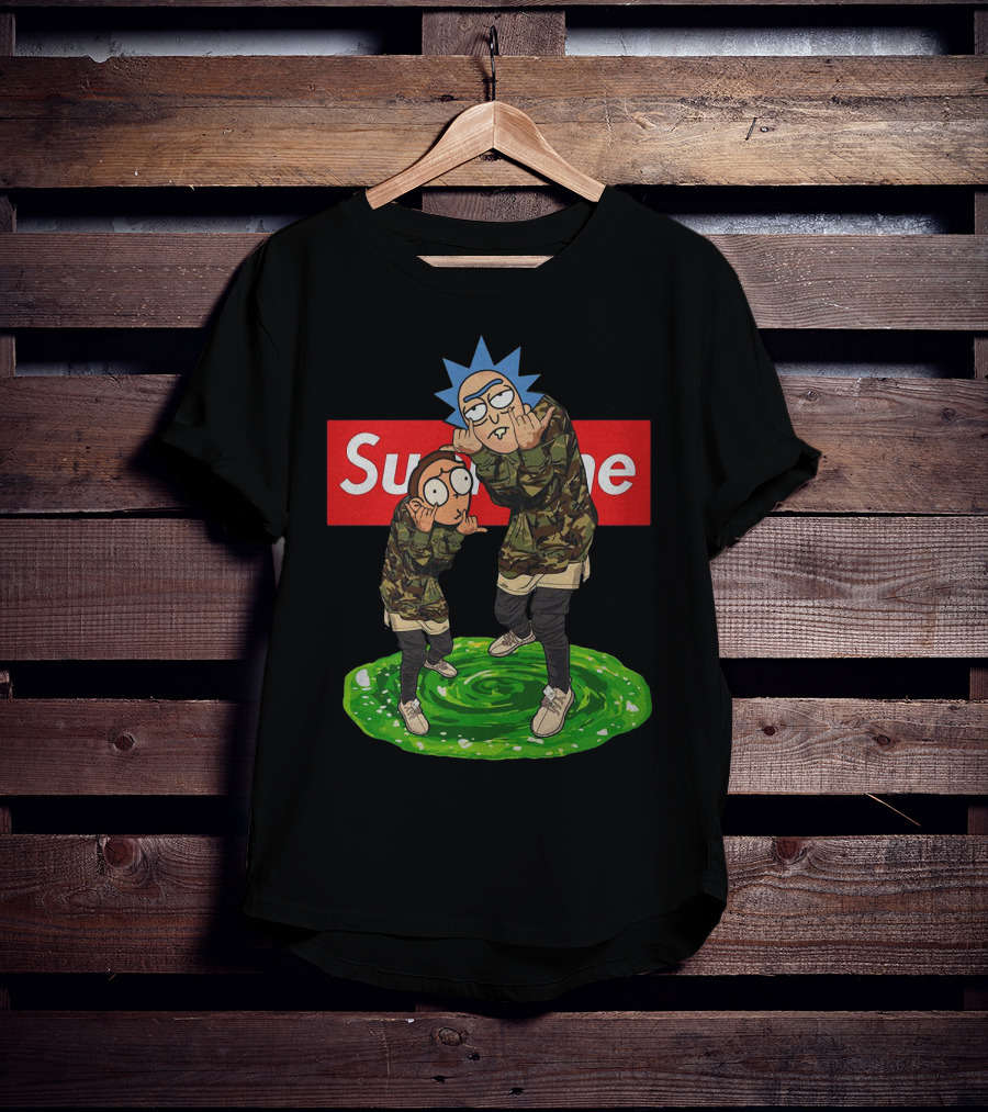 Rick And Morty Supreme Portal Streetwear Camo T-Shirt