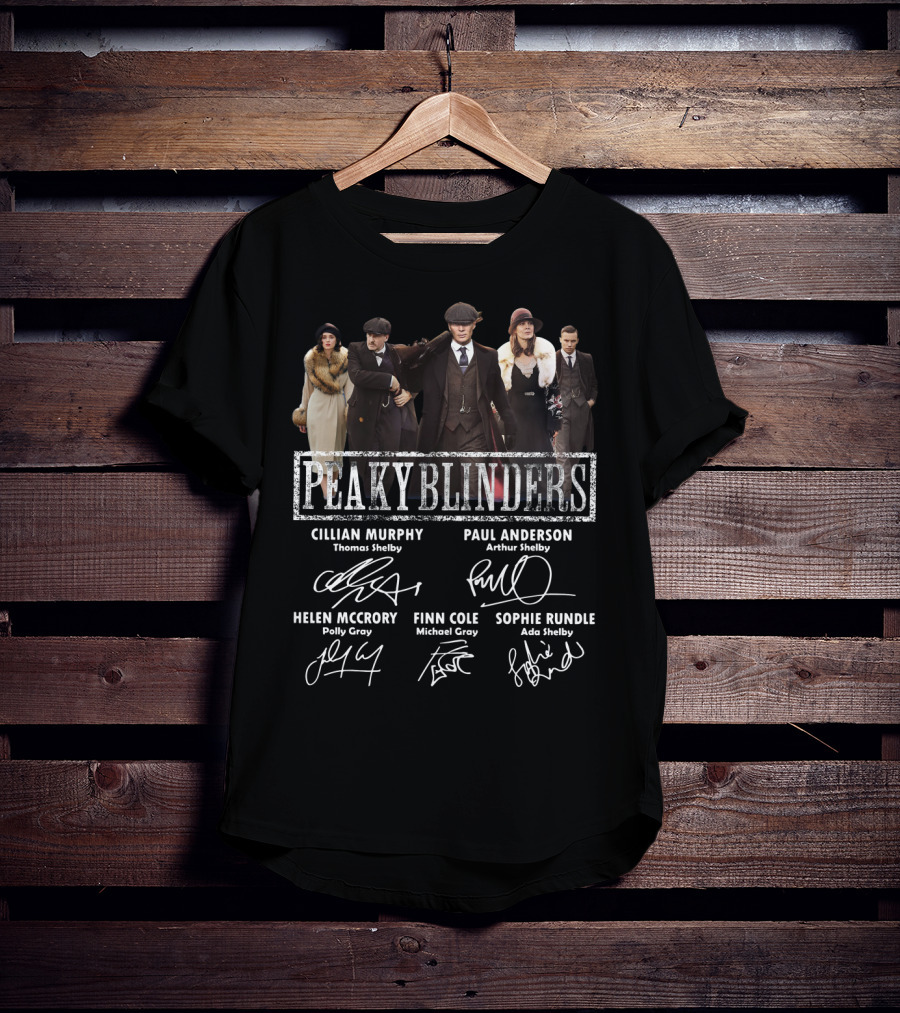Peaky Blinders Cast Signatures Cillian Murphy Paul Anderson Helen McCrory Finn Cole Sophie Rundle T-Shirt
