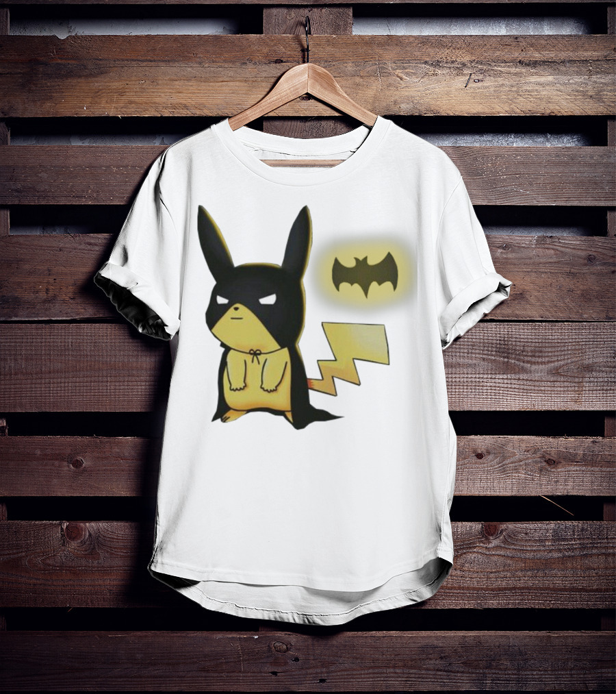 Pikachu Batman Crossover With Iconic Bat T-Shirt