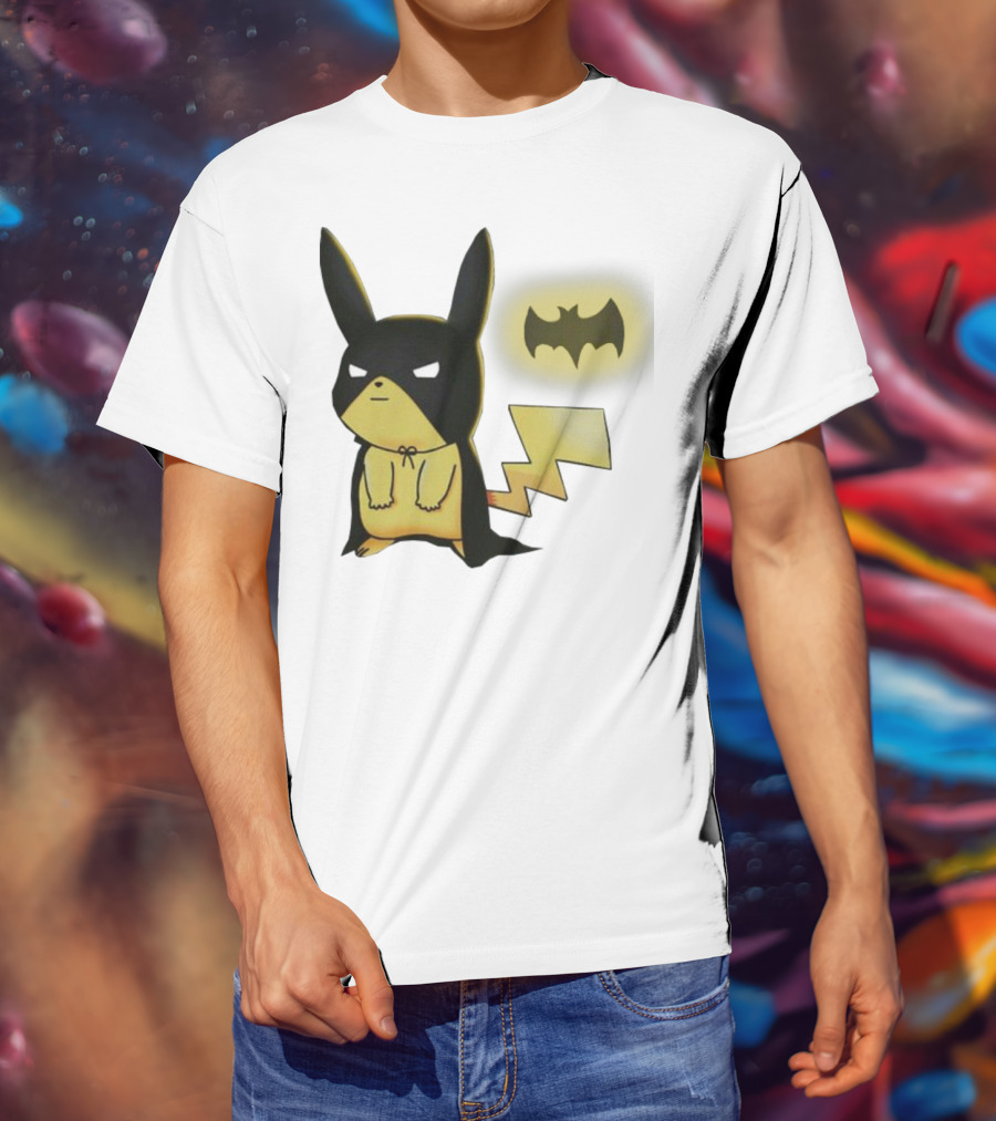 Pikachu Batman Crossover With Iconic Bat T-Shirt