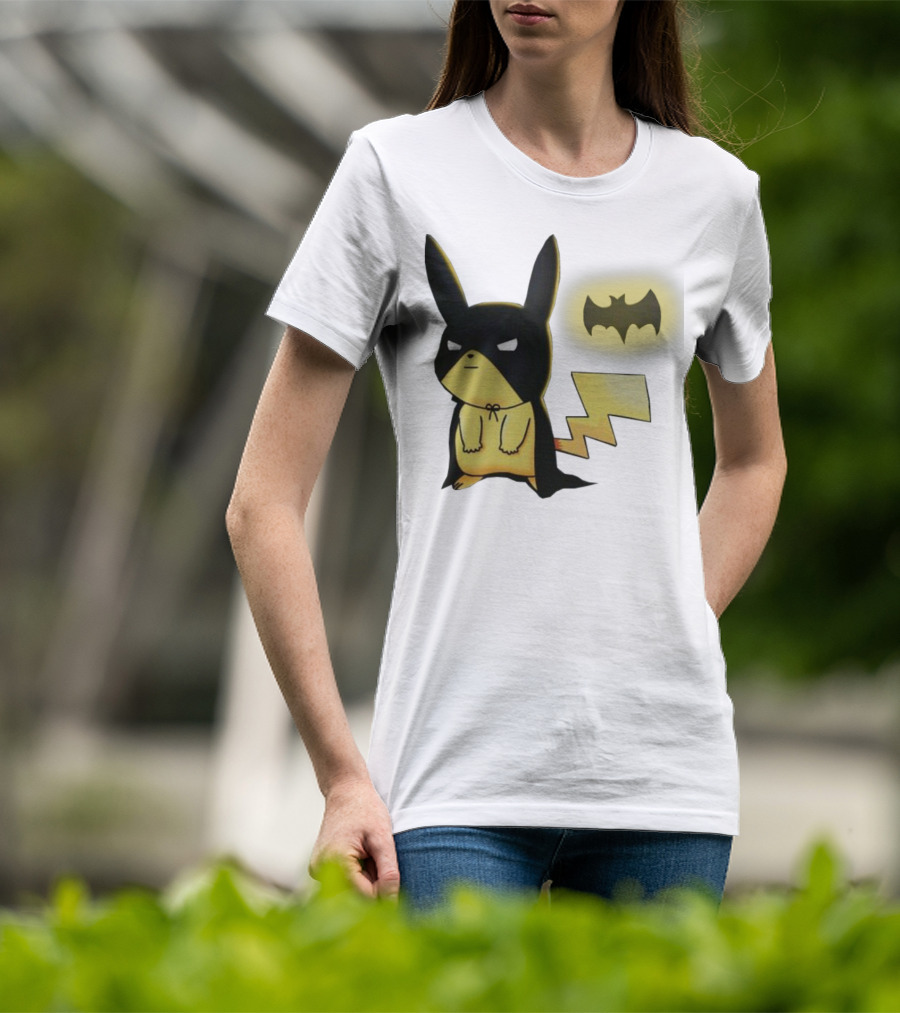 Pikachu Batman Crossover With Iconic Bat T-Shirt