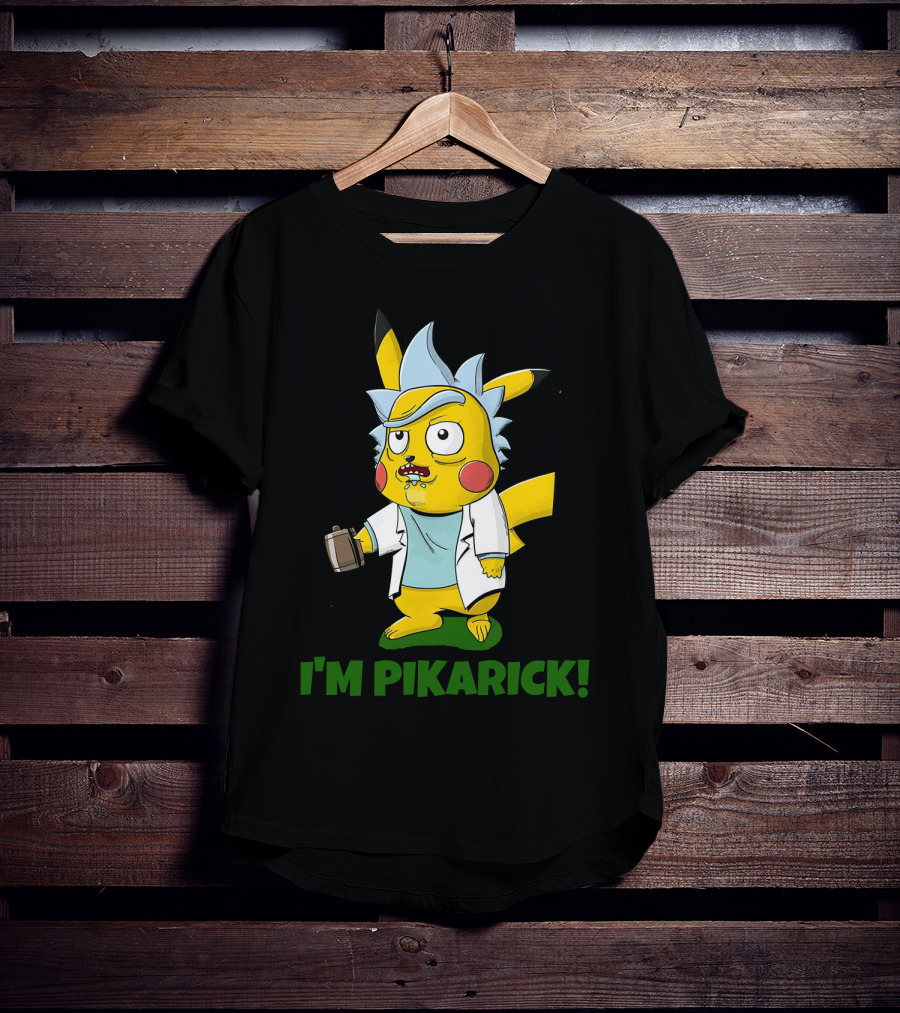 Rick And Morty I’m Pikarick Pikachu Crossover With Lab Coat And Portal Gun T-Shirt