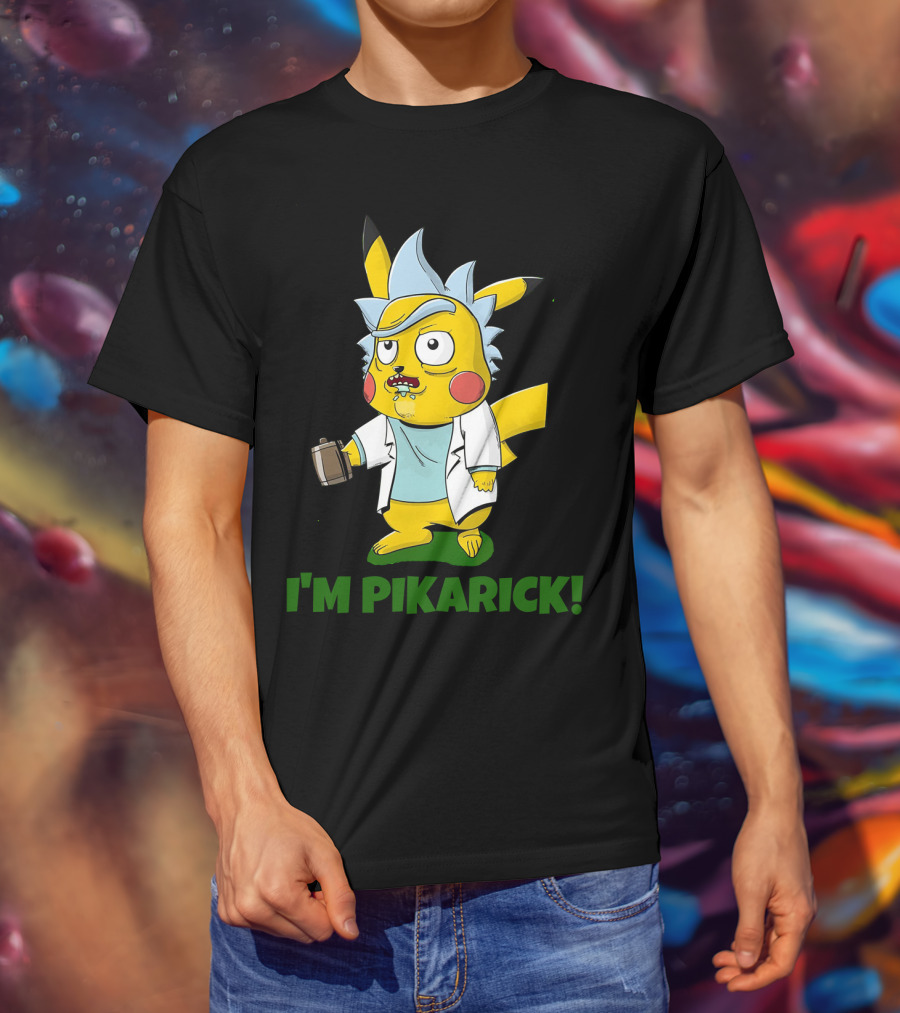 Rick And Morty I’m Pikarick Pikachu Crossover With Lab Coat And Portal Gun T-Shirt