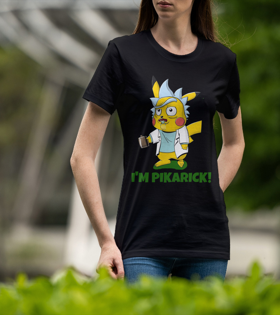 Rick And Morty I’m Pikarick Pikachu Crossover With Lab Coat And Portal Gun T-Shirt