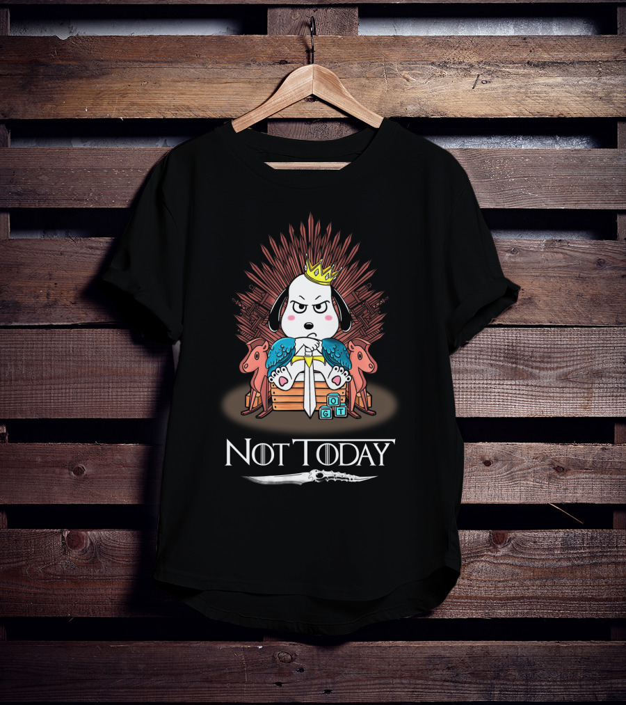 Snoopy On Iron Throne Not Today Game Of Thrones Mashup T-Shirt