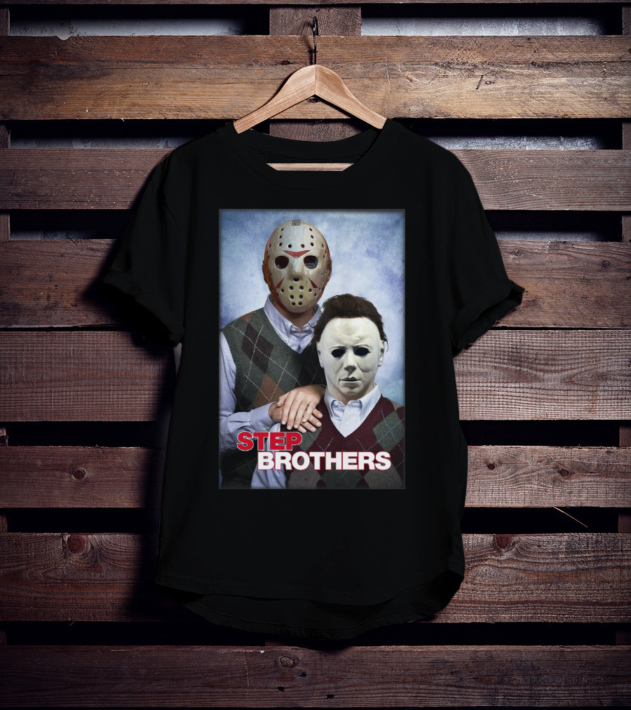 Step Brothers Jason Voorhees Michael Myers Comedy Horror Crossover T-Shirt
