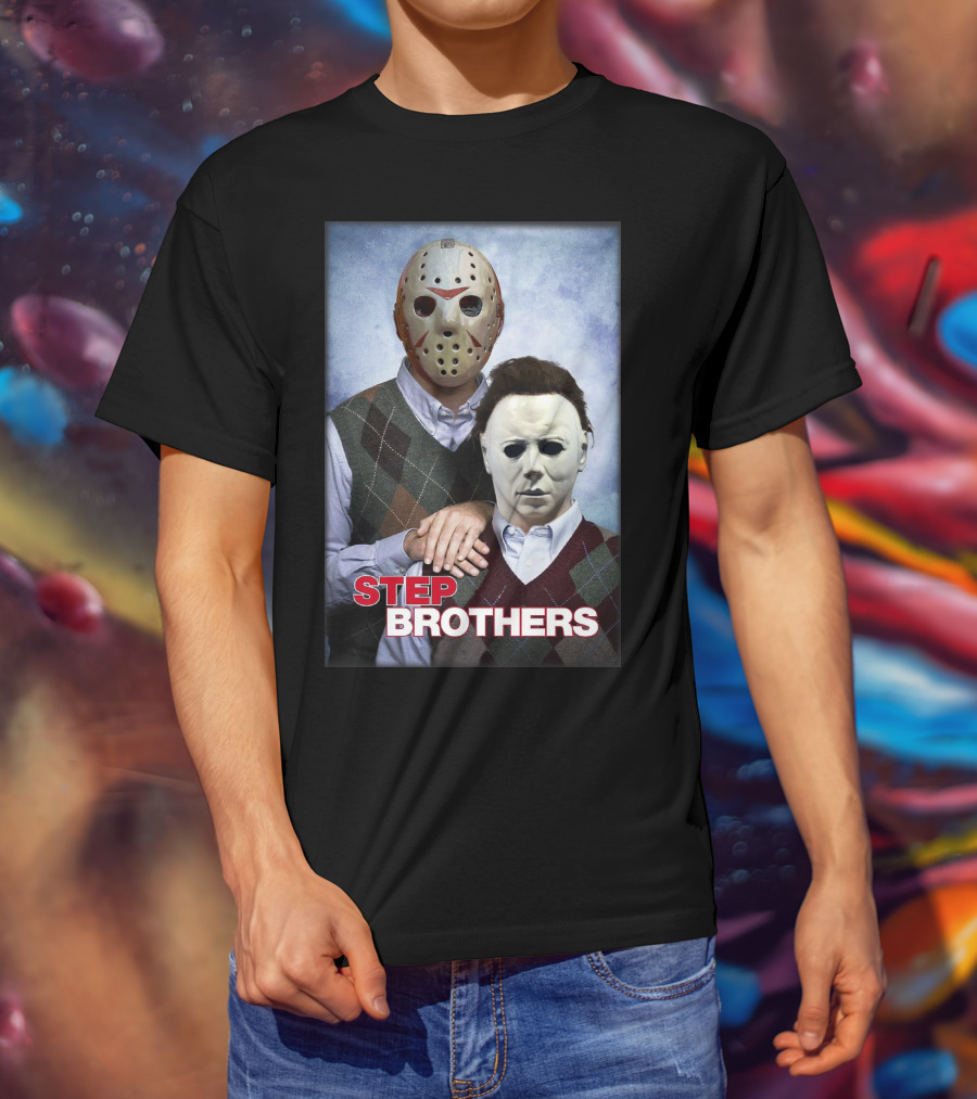 Step Brothers Jason Voorhees Michael Myers Comedy Horror Crossover T-Shirt