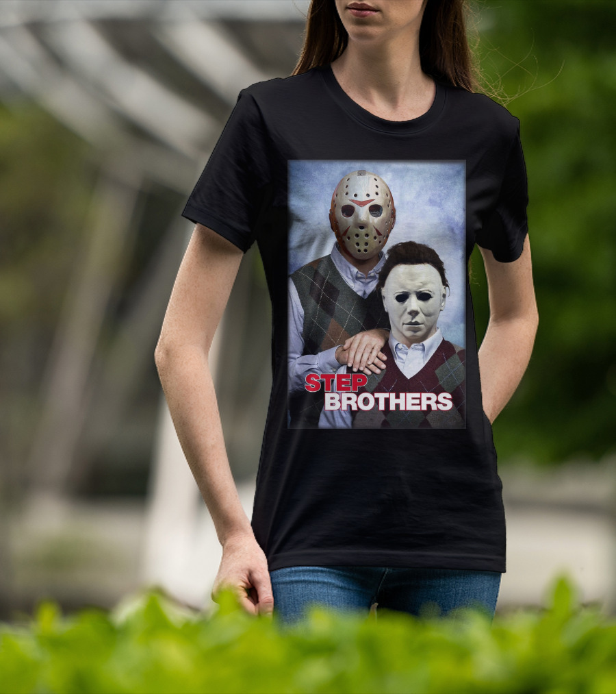 Step Brothers Jason Voorhees Michael Myers Comedy Horror Crossover T-Shirt