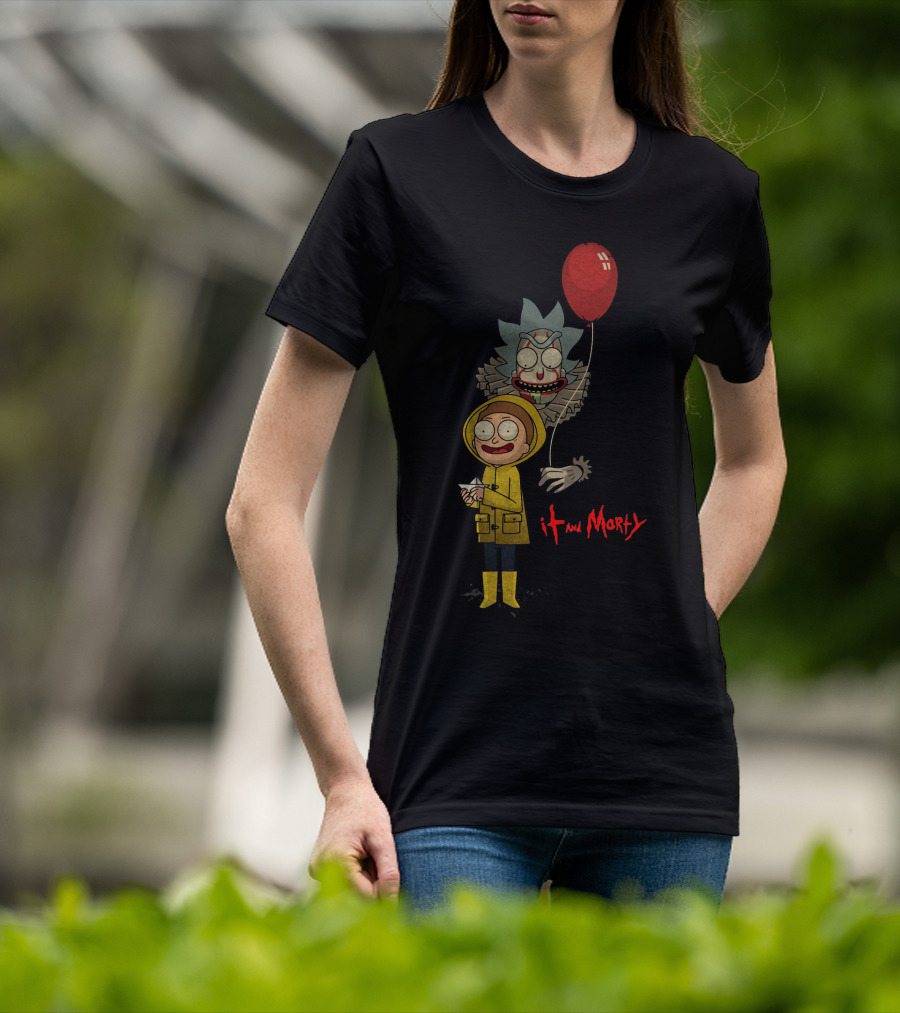 Rick And Morty It Clown Red Balloon Yellow Raincoat T-Shirt