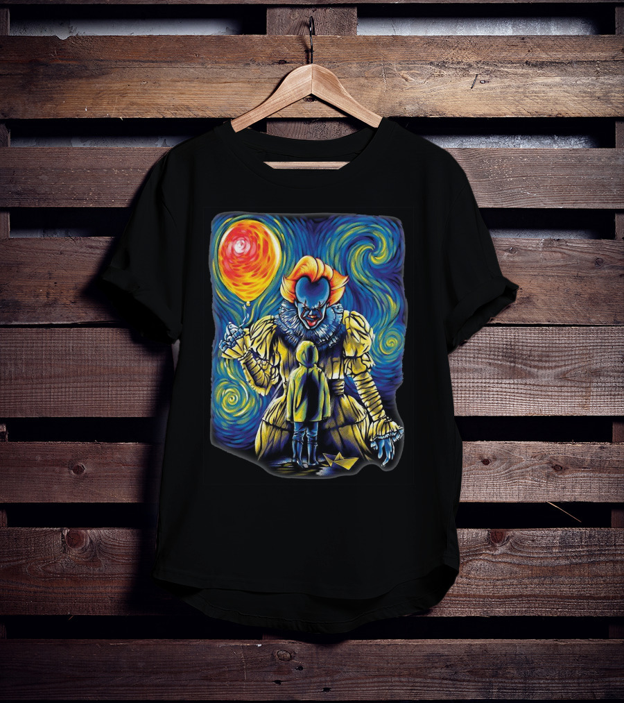 Starry Night Pennywise And Georgie Balloon Encounter T-Shirt