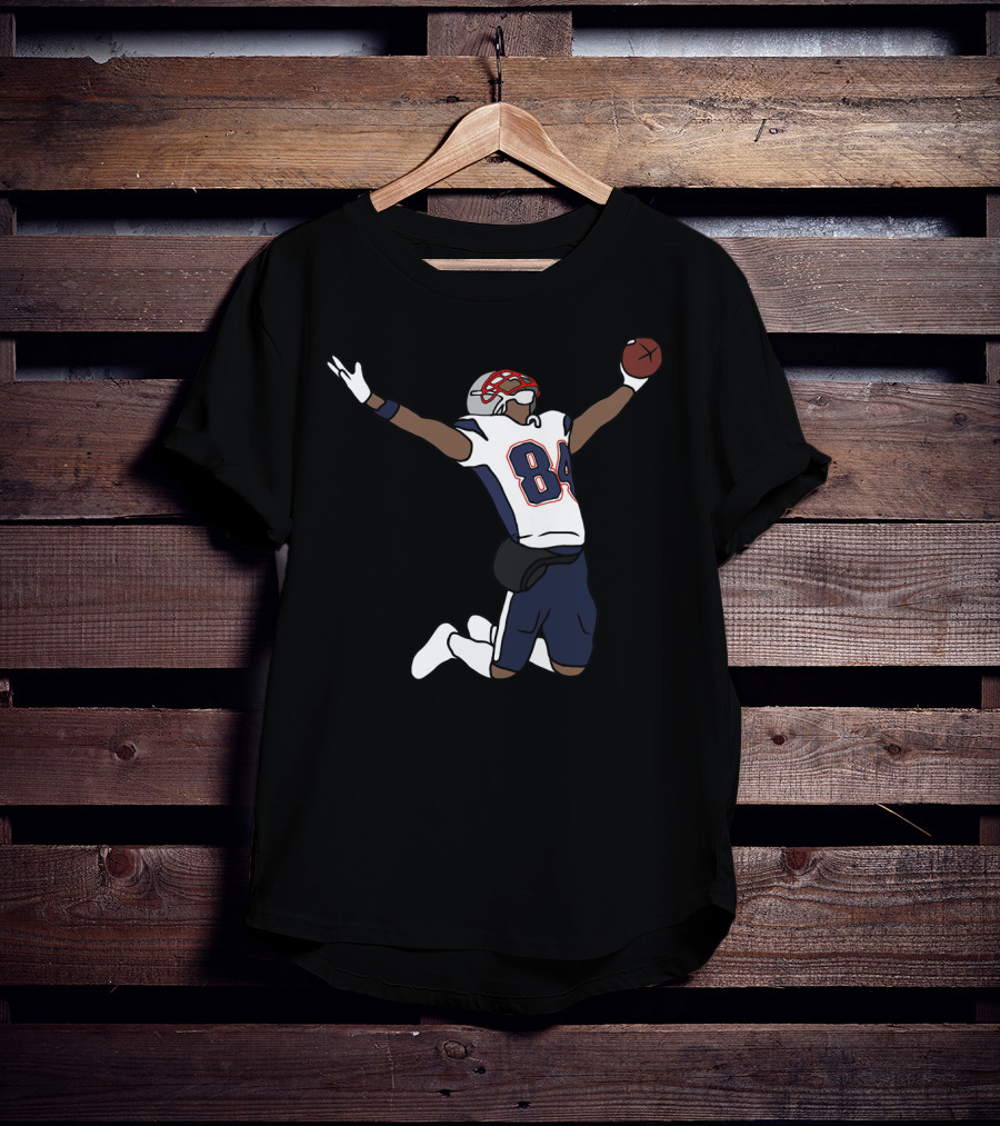 Antonio Brown Patriots Celebration Jumping Football Player Number 84 T-Shirt