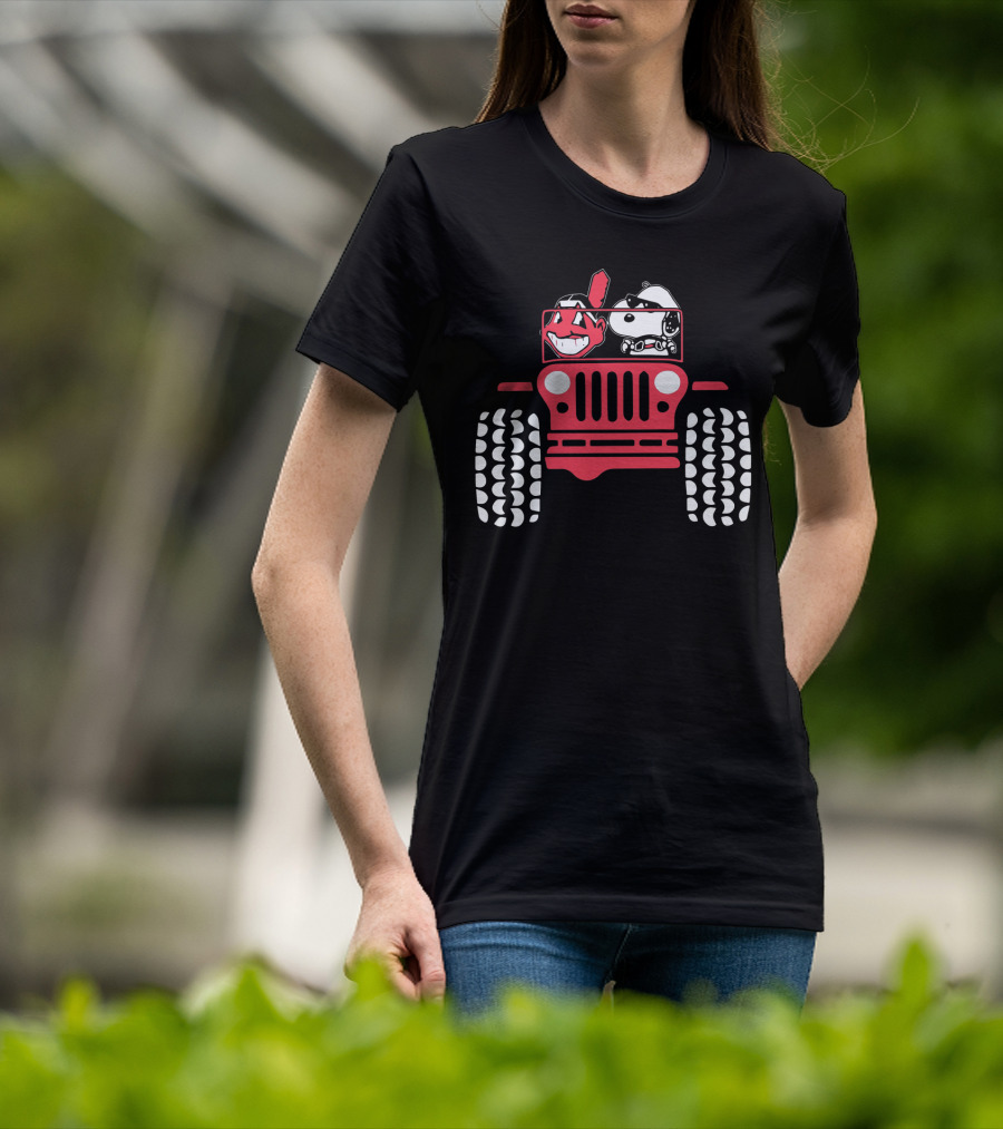 Snoopy Cleveland Indians Jeep Adventure T-Shirt