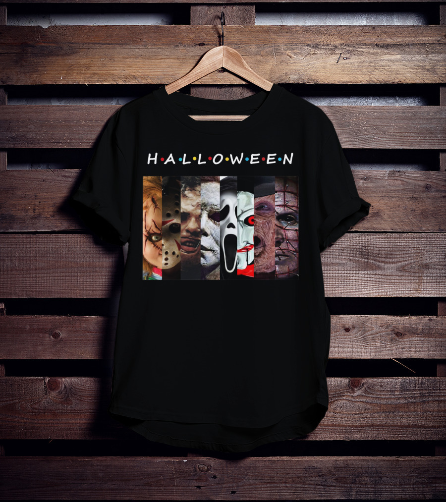 Halloween Horror Icons Faces T-Shirt