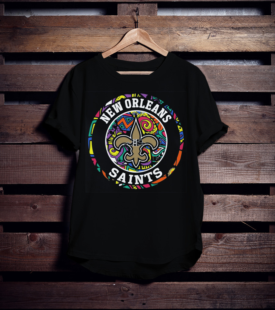 New Orleans Saints Colorful Fleur-De-Lis Stained Glass T-Shirt