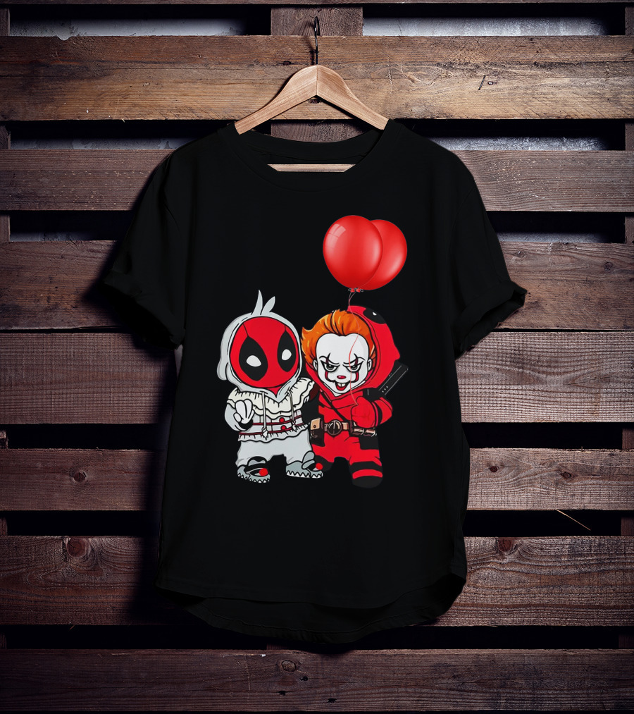 Pennywise Deadpool Crossover With Red Balloons T-Shirt