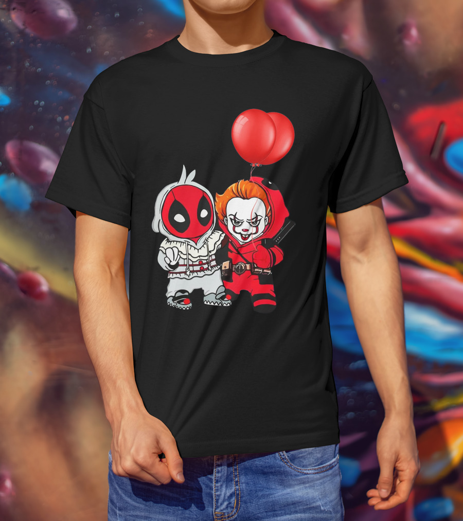 Pennywise Deadpool Crossover With Red Balloons T-Shirt