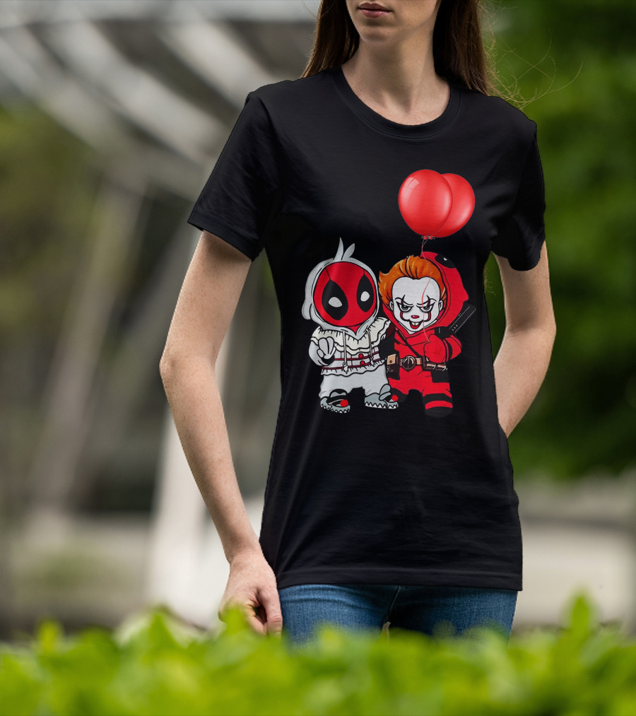 Pennywise Deadpool Crossover With Red Balloons T-Shirt