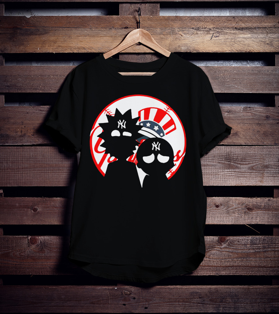 Rick And Morty Yankees New York City Yankees Logo Fusion Yankees Cap T-Shirt