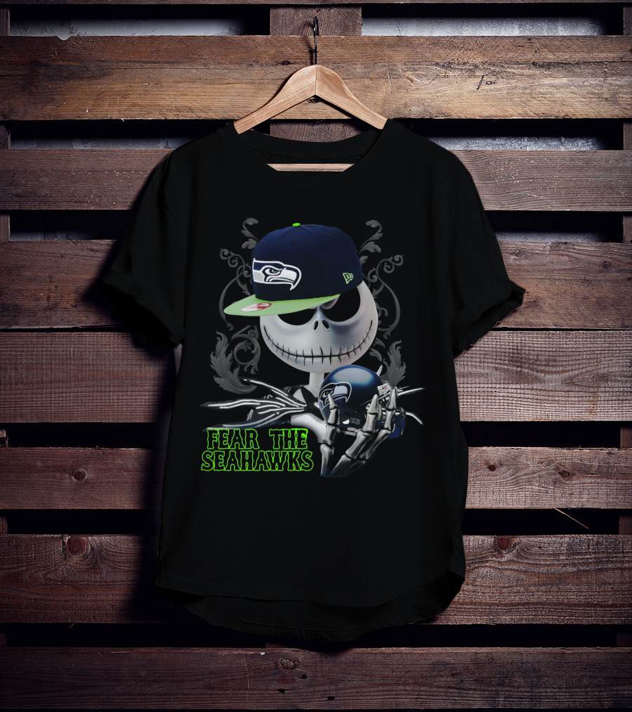 Fear The Seahawks Jack Skellington Seattle Seahawks T-Shirt
