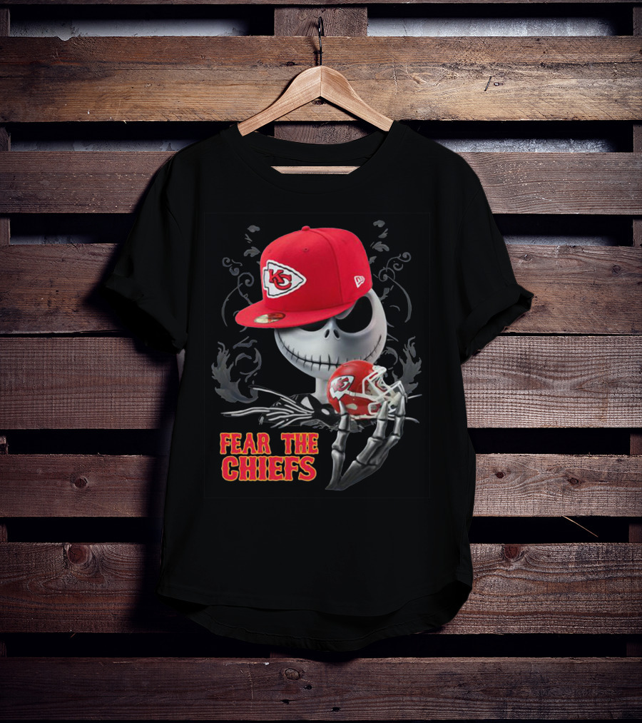 Jack Skellington Fear The Chiefs Kansas City Football T-Shirt