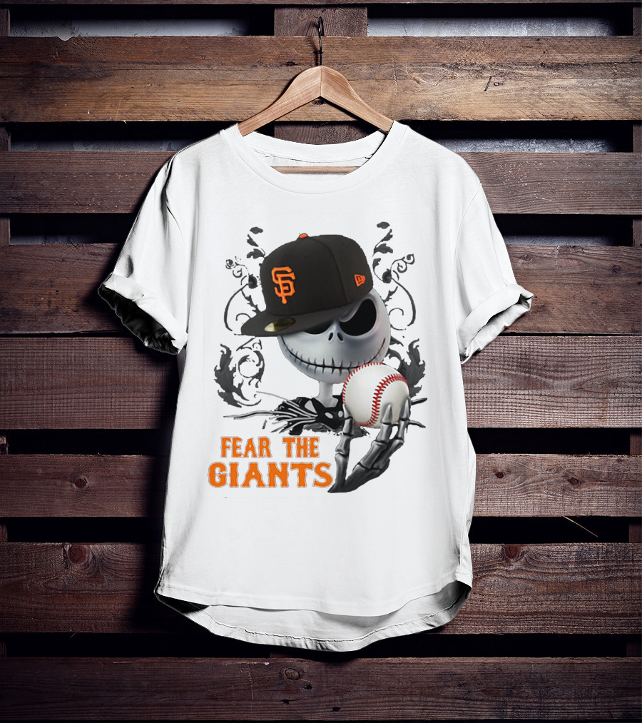 Jack Skellington Fear The Giants San Francisco Baseball Cap Spooky T-Shirt