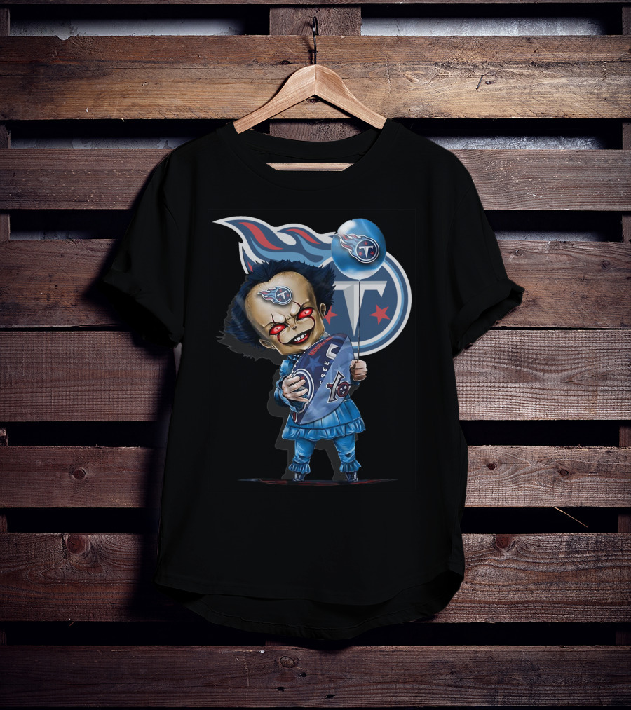 Pennywise Tennessee Titans Football Horror Mashup T-Shirt