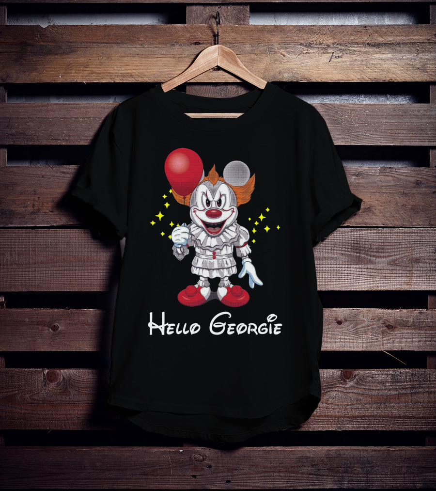Mickey Pennywise Hello Georgie Clown Balloon Crossover T-Shirt
