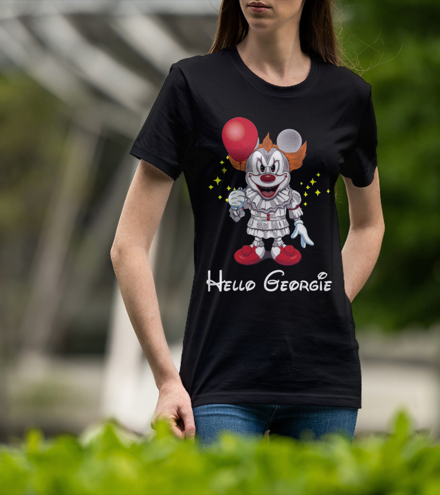 Mickey Pennywise Hello Georgie Clown Balloon Crossover T-Shirt
