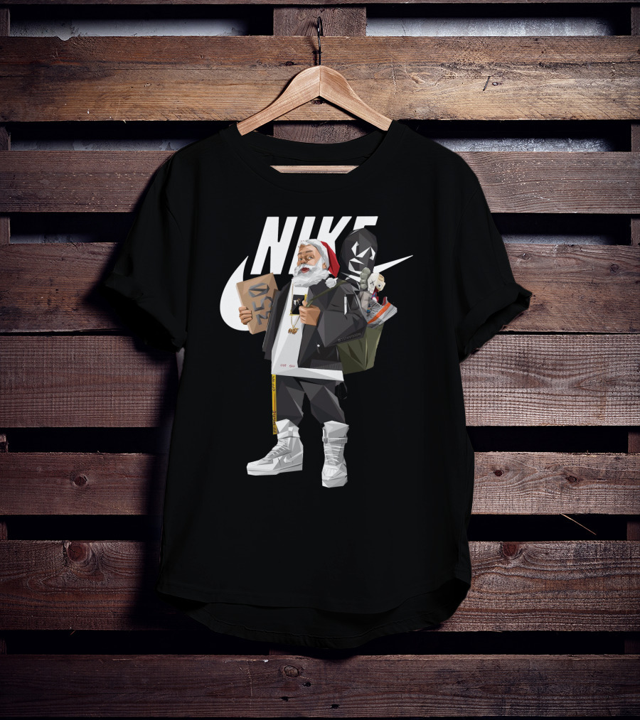 Santa Claus Nike Hiphop Sneaker Shopping Iconic Style T-Shirt
