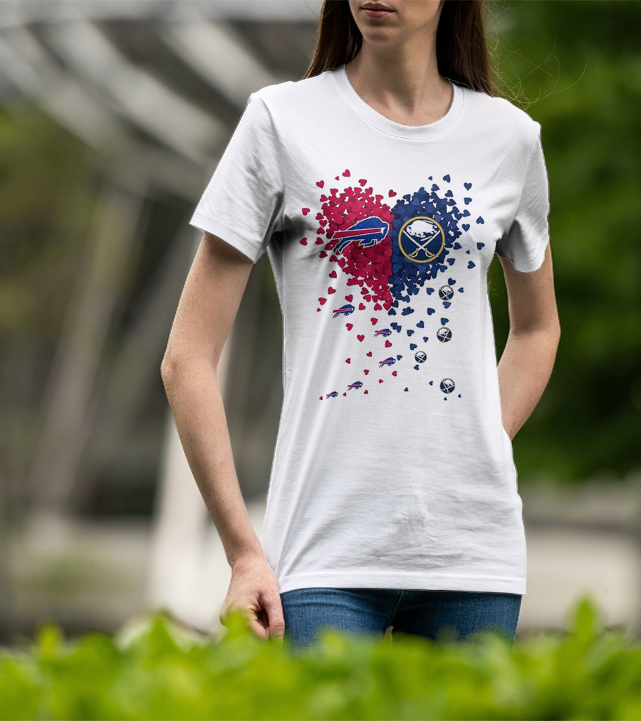 Buffalo Bills And Sabres Heart T-Shirt