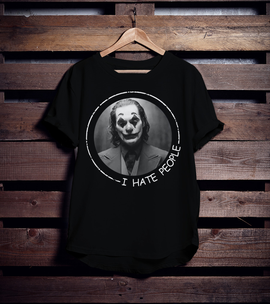 Joker I Hate People Clown Face Circle T-Shirt