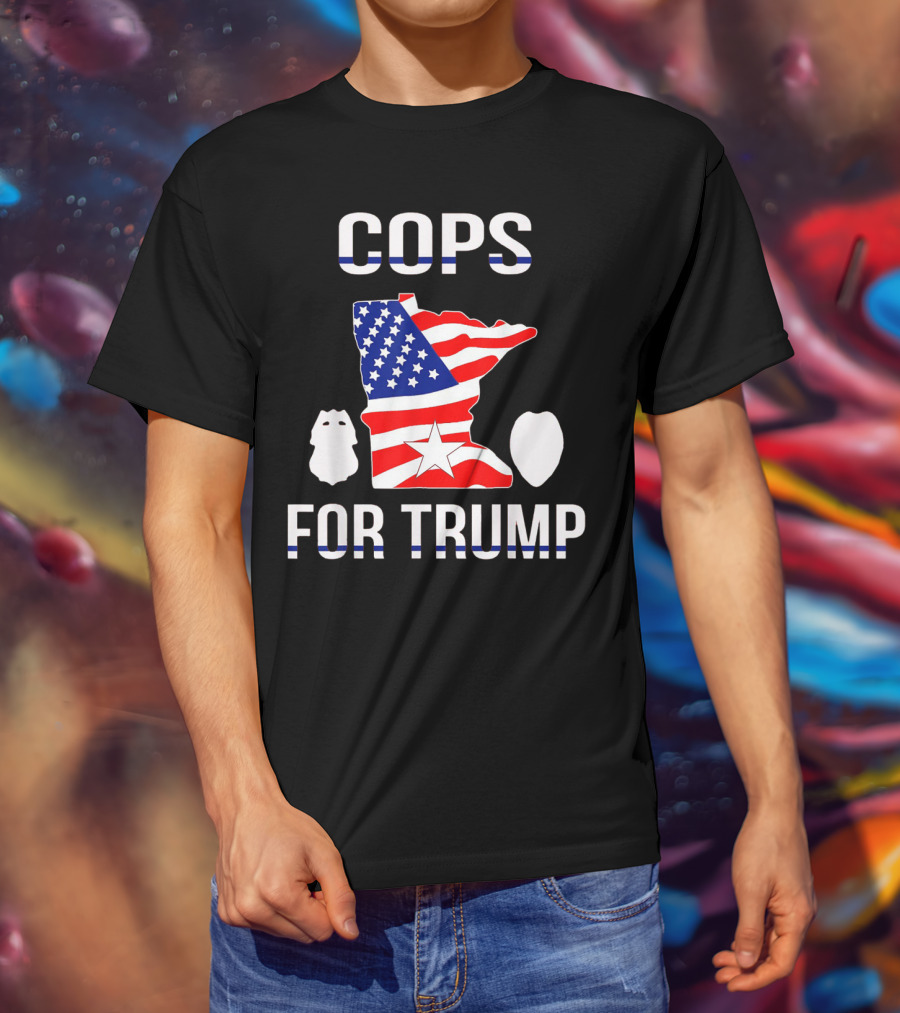 Cops For Trump Minnesota American Flag Police Support T-Shirt