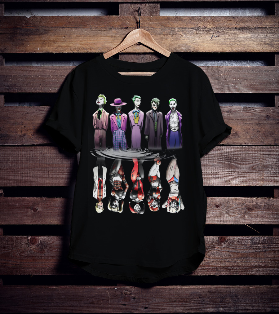 The Joker King Gotham Villains Harley Quinn Reflections T-Shirt