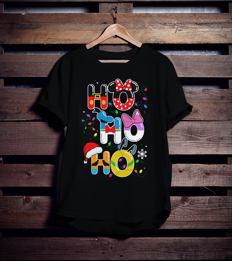 Ho Ho Ho Disney Mickey Minnie Donald Daisy Goofy Pluto Christmas T-Shirt