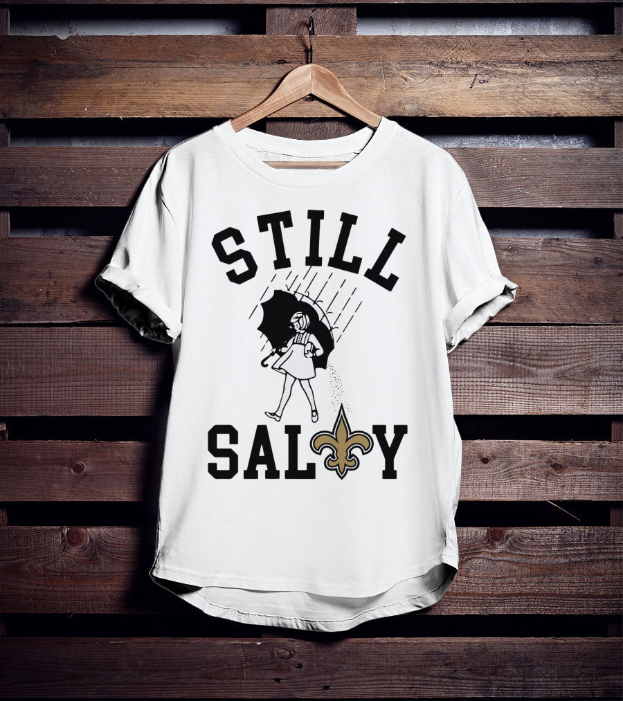 Still Salty Saints Fleur-de-Lis Rain Girl T-Shirt