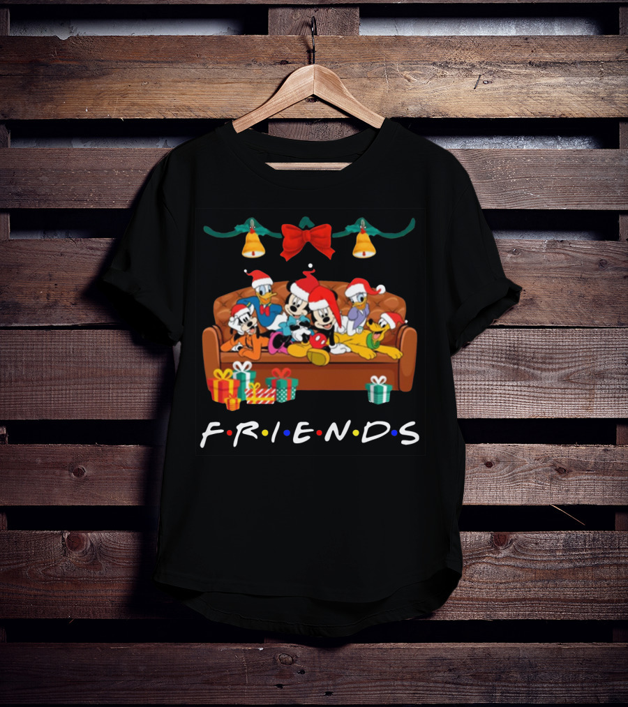 Disney Characters Christmas Friends TV Show Couch Scene T-Shirt