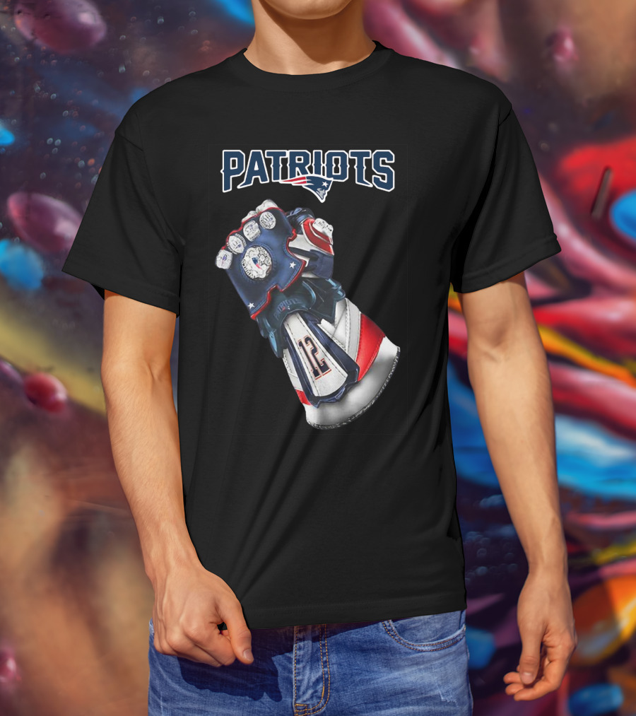 Patriots New England Infinity Gauntlet Football Tribute With Number 12 T-Shirt